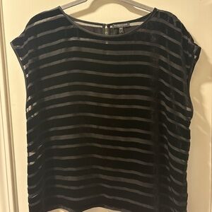 Eileen Fisher Black Velvet Striped Blouse